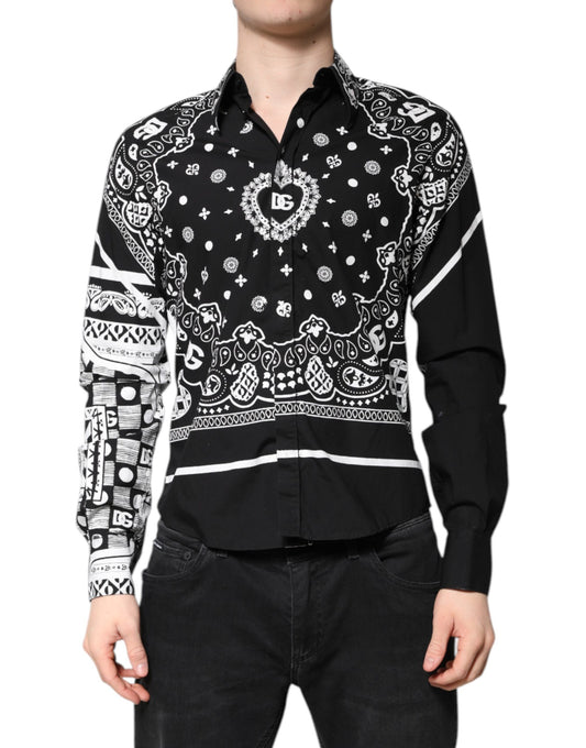 Dolce &amp; Gabbana Schwarz-Weißes Bandana MARTINI Freizeithemd