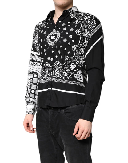 Dolce &amp; Gabbana Schwarz-Weißes Bandana MARTINI Freizeithemd