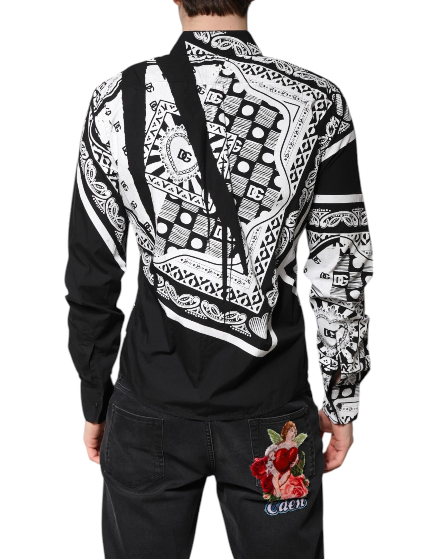 Dolce &amp; Gabbana Schwarz-Weißes Bandana MARTINI Freizeithemd