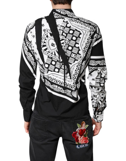 Dolce &amp; Gabbana Schwarz-Weißes Bandana MARTINI Freizeithemd