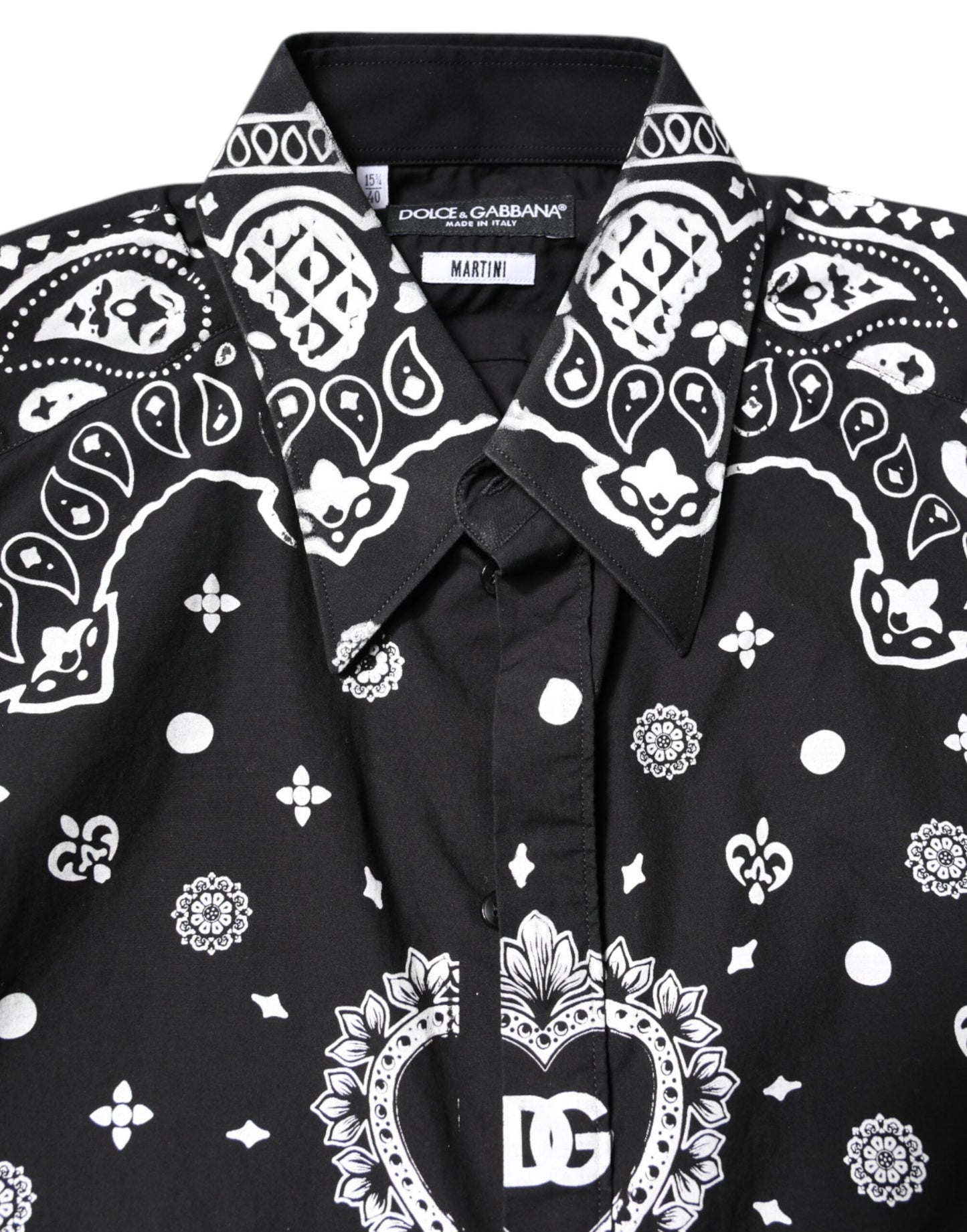 Dolce &amp; Gabbana Schwarz-Weißes Bandana MARTINI Freizeithemd