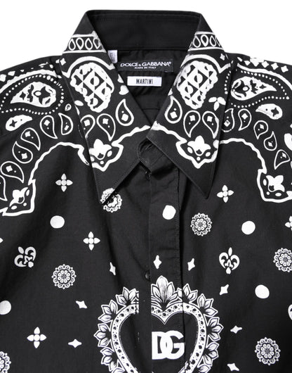Dolce &amp; Gabbana Schwarz-Weißes Bandana MARTINI Freizeithemd