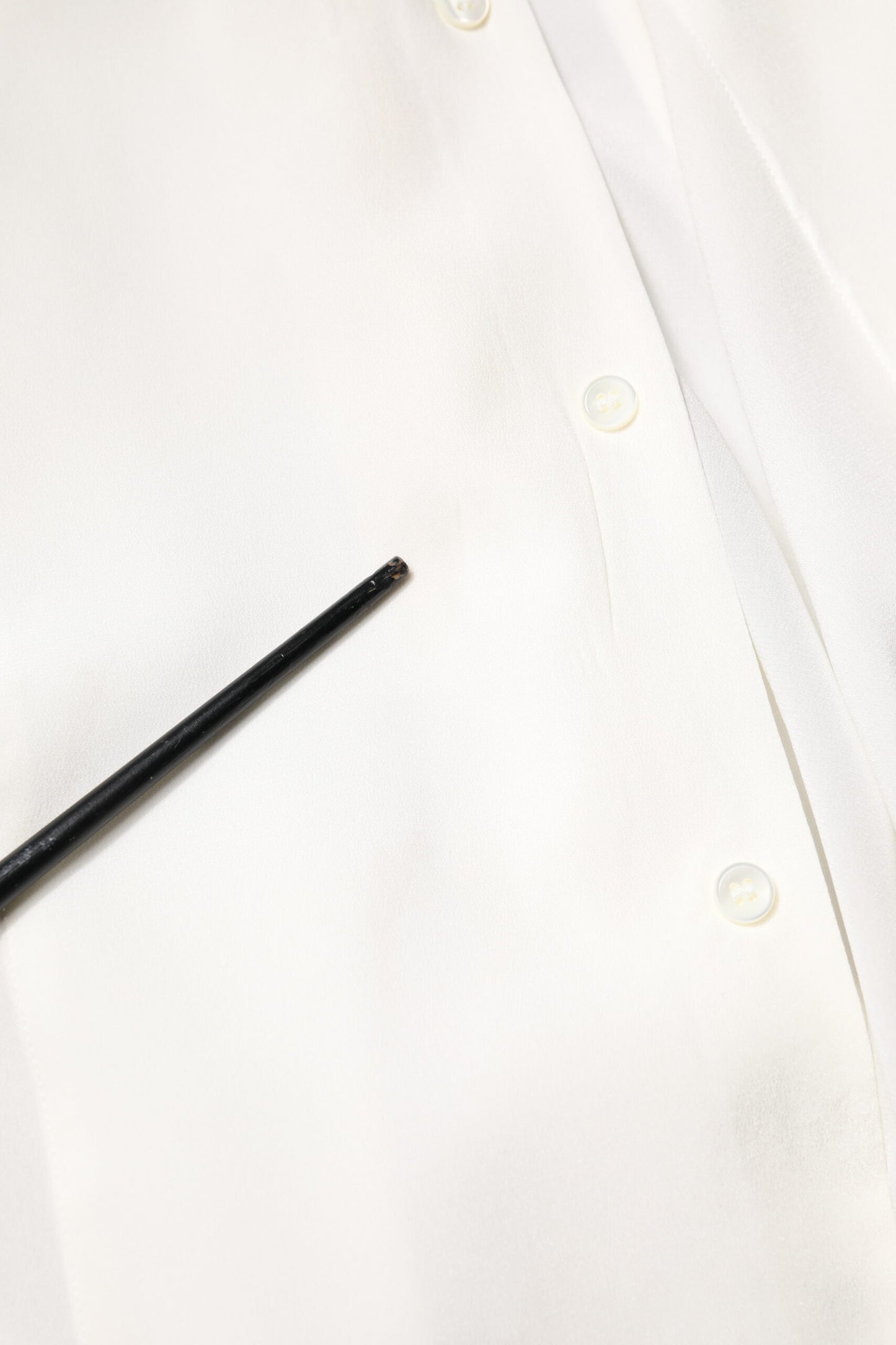 Dolce &amp; Gabbana Weißes Seiden-GOLD-Hemd mit Kragen