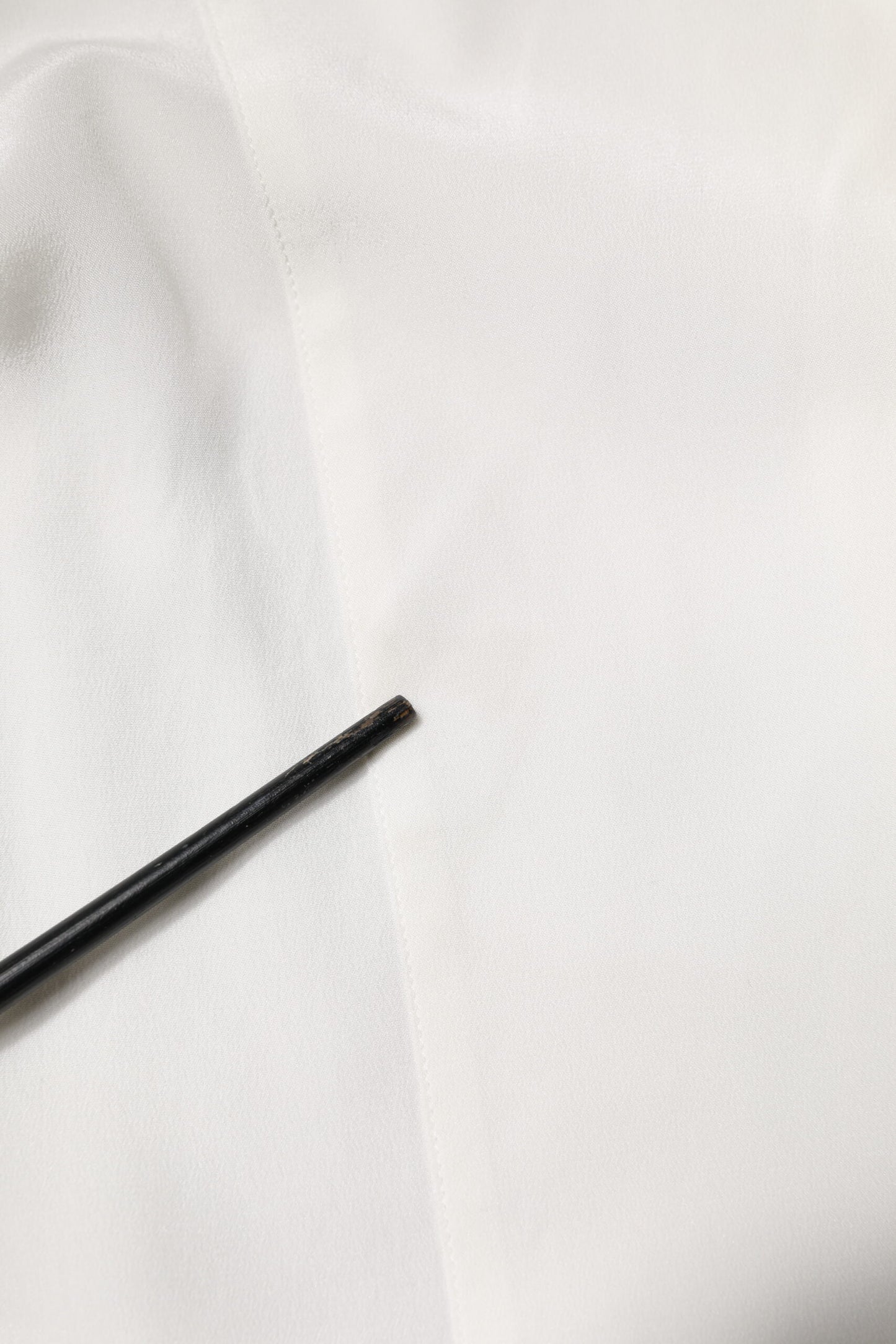 Dolce &amp; Gabbana Weißes Seiden-GOLD-Hemd mit Kragen