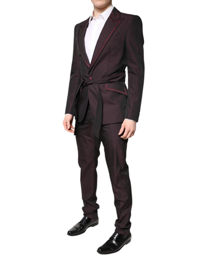 Dolce & Gabbana Maroon Single Breasted Formal 2 Piece Suit
