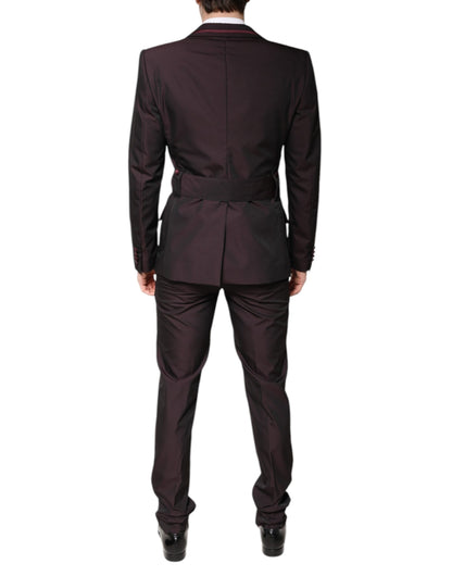 Dolce & Gabbana Maroon Single Breasted Formal 2 Piece Suit
