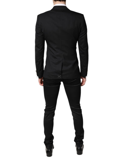 Dolce &amp; Gabbana – Schwarzer, einreihiger, formeller Blazer mit Weste