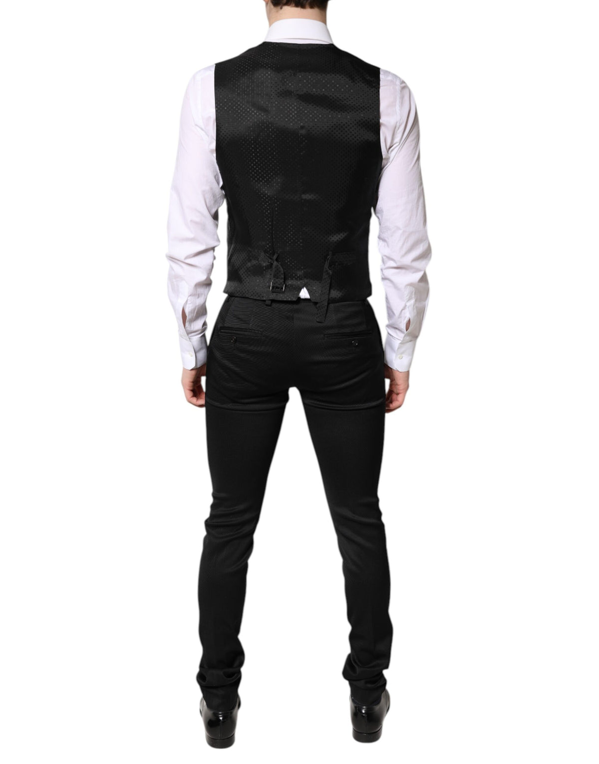 Dolce &amp; Gabbana – Schwarzer, einreihiger, formeller Blazer mit Weste