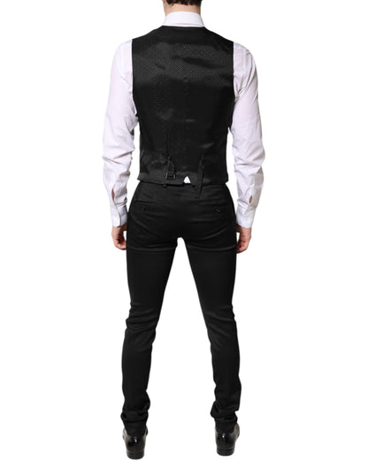 Dolce &amp; Gabbana – Schwarzer, einreihiger, formeller Blazer mit Weste
