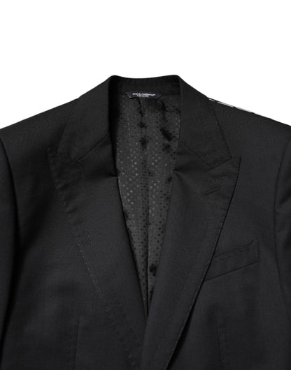 Dolce &amp; Gabbana – Schwarzer, einreihiger, formeller Blazer mit Weste