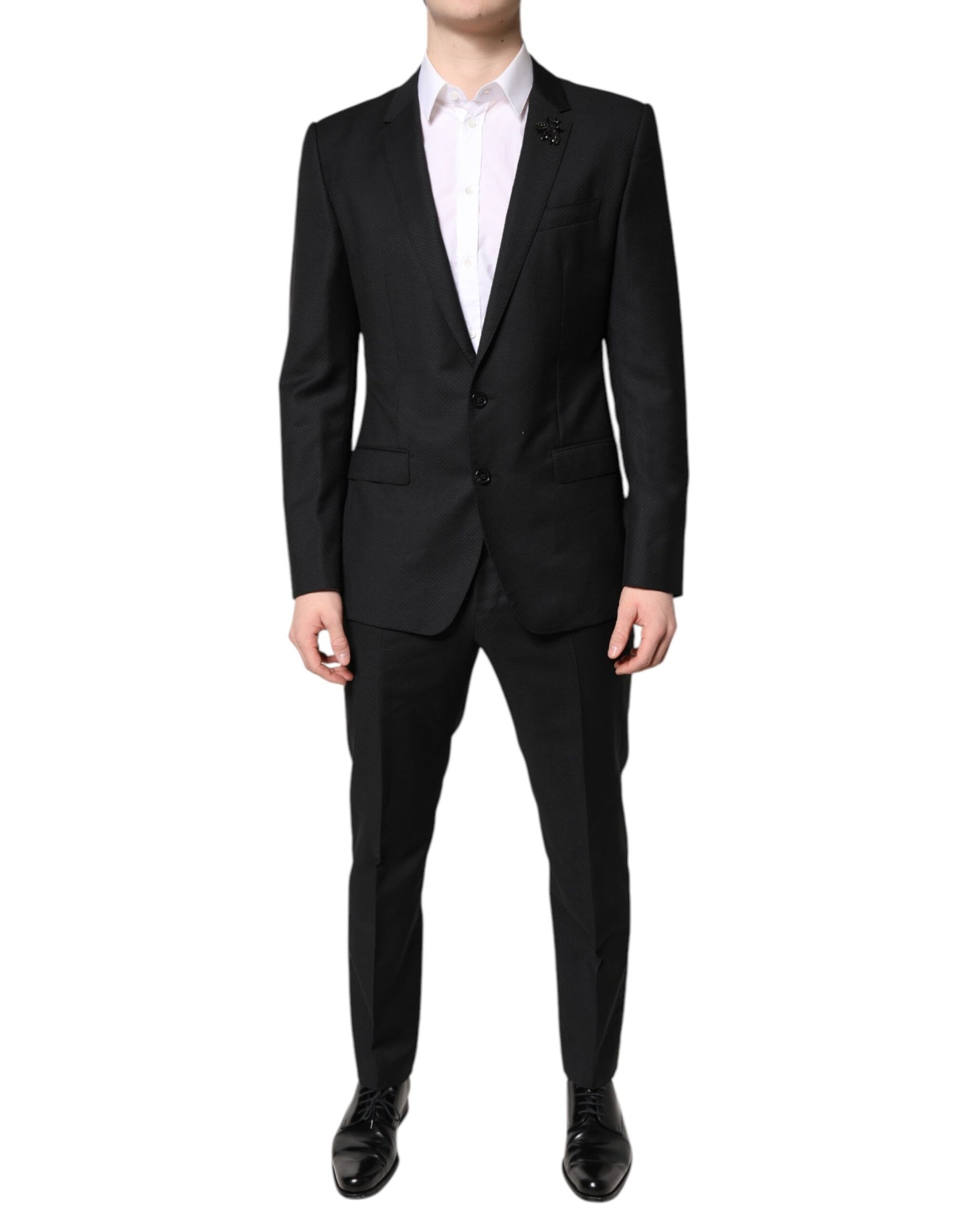 Dolce & Gabbana Black Wool Single Breasted 2 Piece Suit
