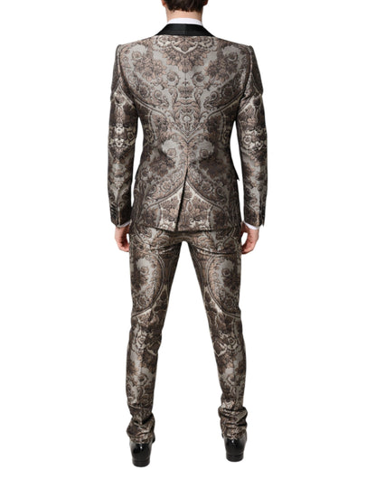 Dolce & Gabbana Multicolor Jacquard Single Breasted 3 Piece Suit