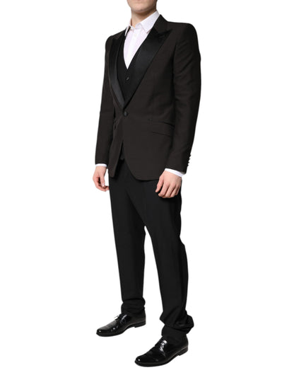 Dolce & Gabbana Black Single Breasted Formal 3 Piece Suit