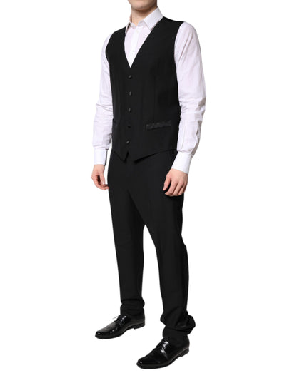 Dolce & Gabbana Black Single Breasted Formal 3 Piece Suit