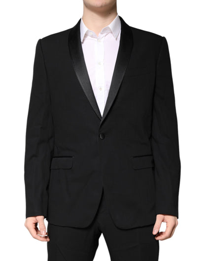 Dolce & Gabbana Black Wool Single Breasted 2 Piece Suit