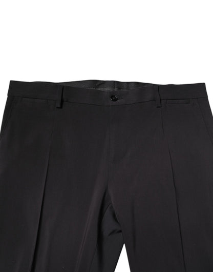 Dolce &amp; Gabbana – Schwarzer, einreihiger, zweiteiliger Anzug aus Wolle