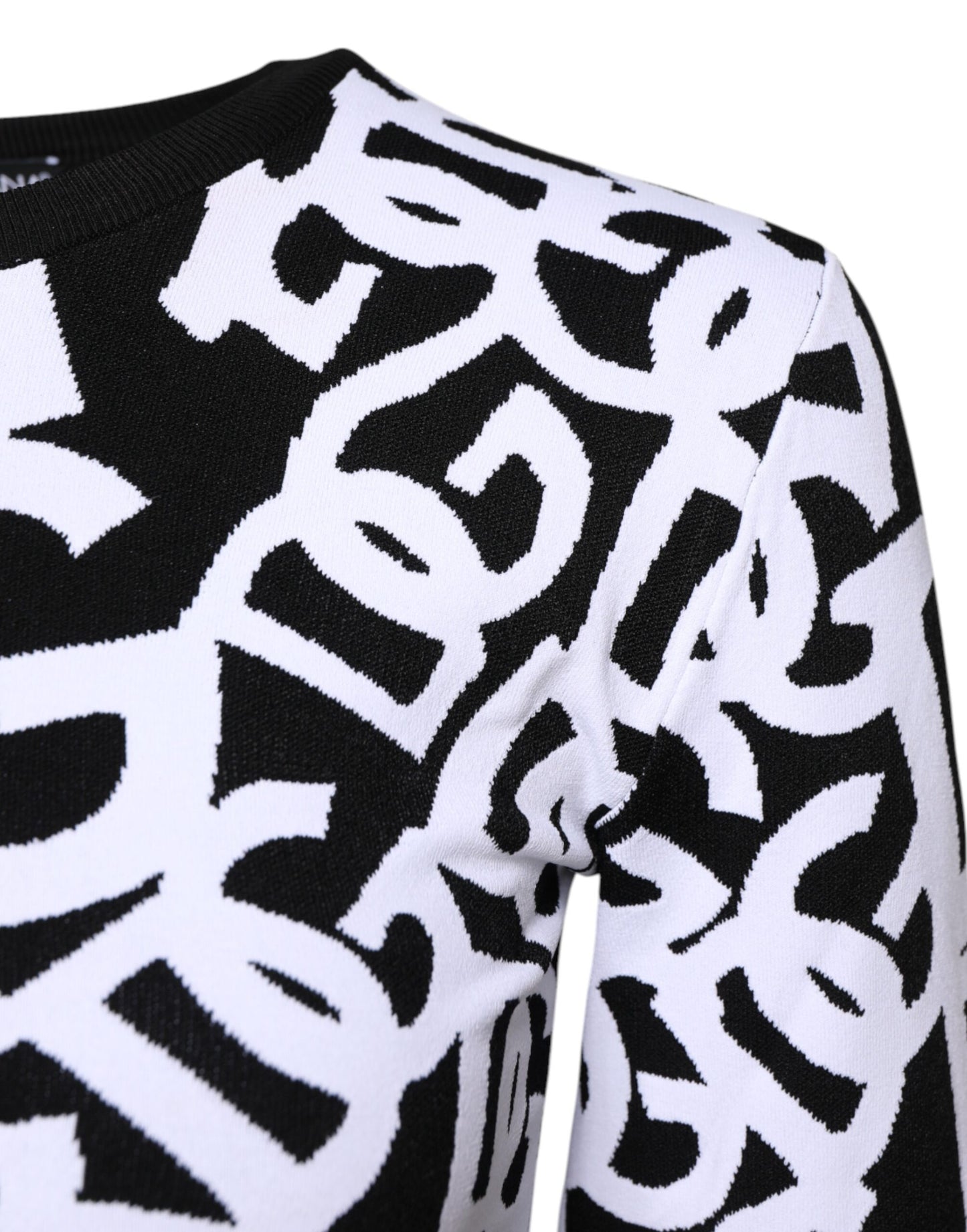 Dolce &amp; Gabbana Schwarz-Weiß-Logo-Print Damen Pullover