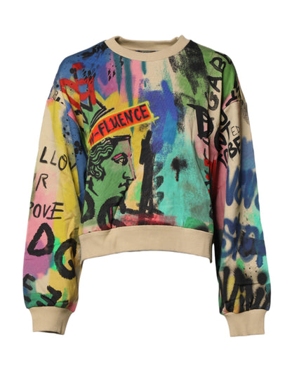 Dolce &amp; Gabbana Pullover aus Baumwolle mit mehrfarbigem Print