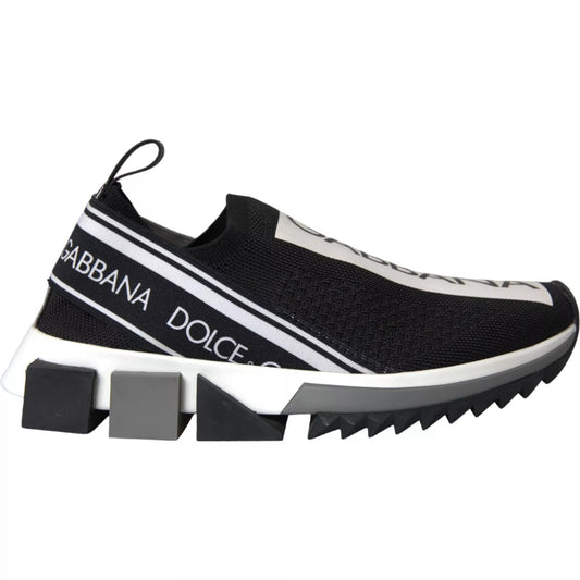 Dolce &amp; Gabbana Schwarz Weiß Slip On Sorrento Sneakers Schuhe