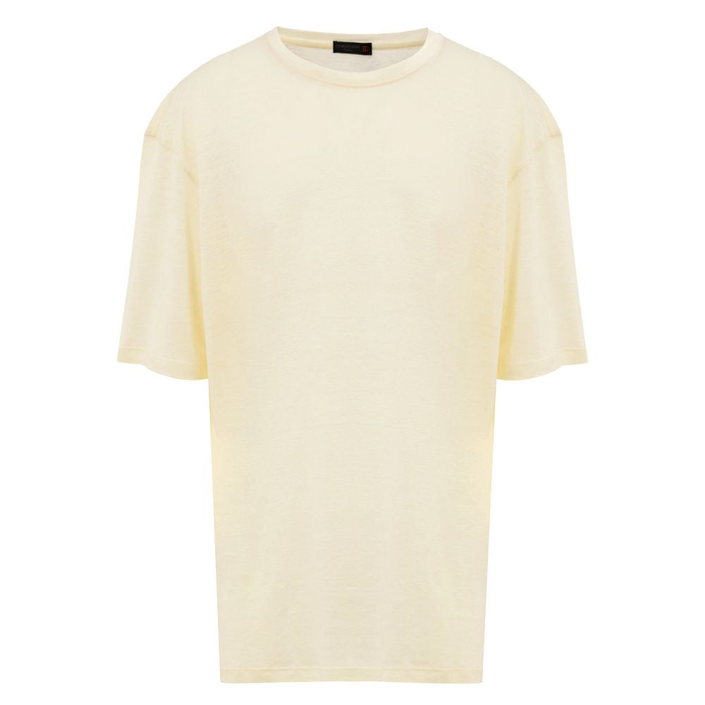 Corneliani Gelbes Leinen-T-Shirt