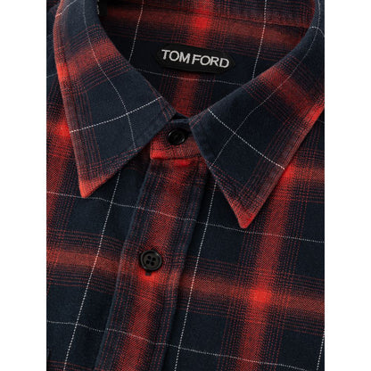 Tom Ford Hemd mit zweifarbigem Leinenmuster