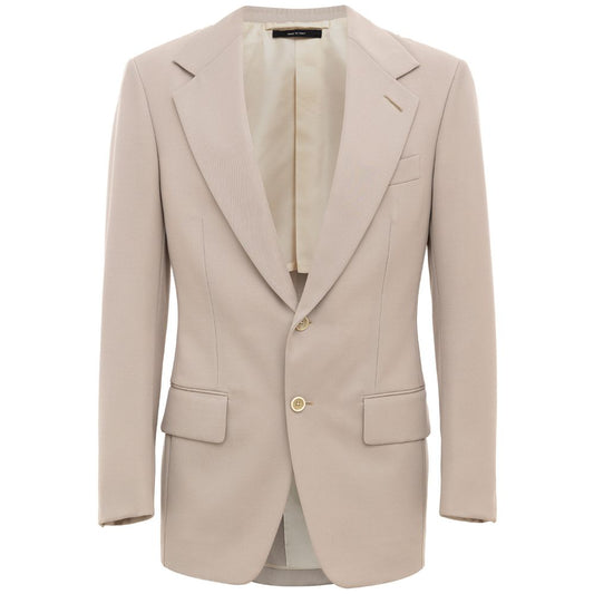 Beigefarbener Wollblazer von Tom Ford