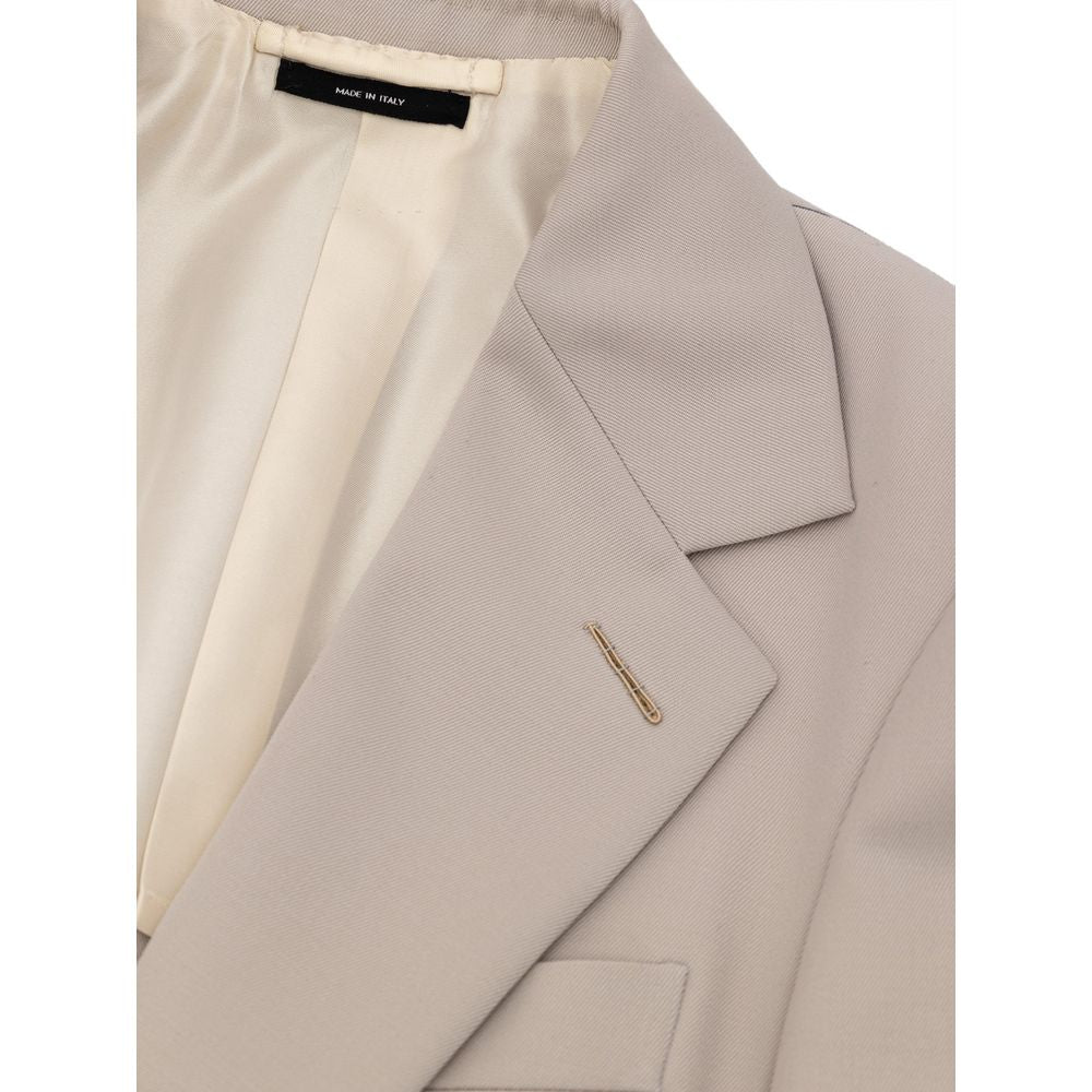 Beigefarbener Wollblazer von Tom Ford