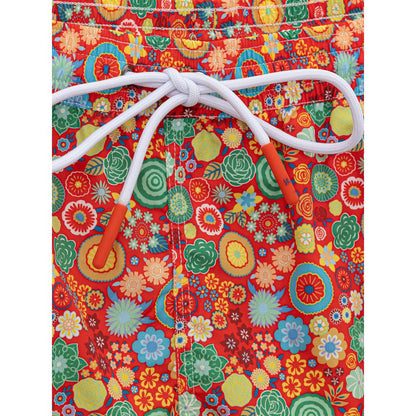 Isaia Badeshorts aus rotem Polyester