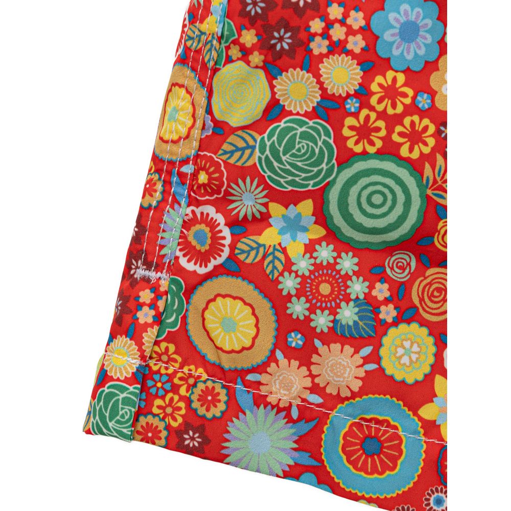 Isaia Badeshorts aus rotem Polyester