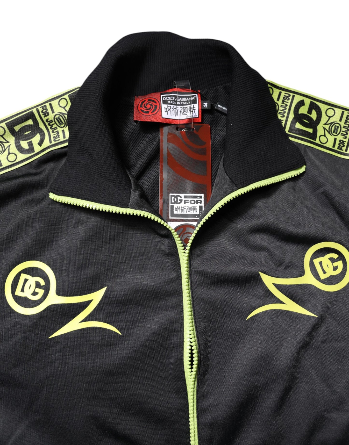 Dolce &amp; Gabbana – Schwarze Bomberjacke mit Rollkragen und Reißverschluss und Logo