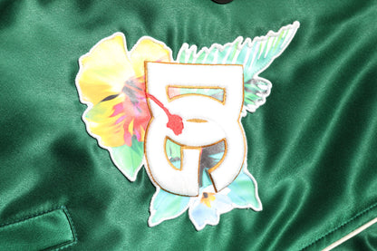 Dolce &amp; Gabbana – Grüne Bomberjacke mit durchgehendem Reißverschluss und DG-Logo