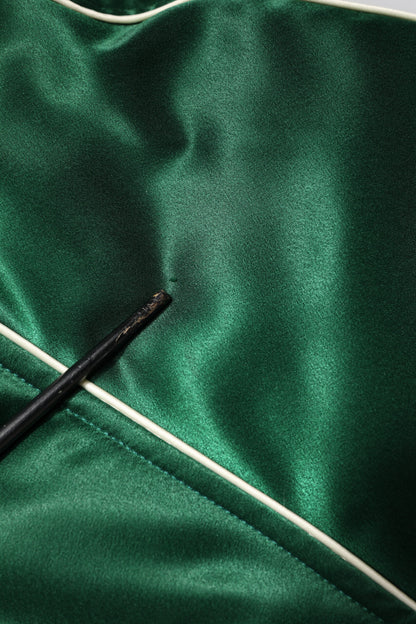 Dolce &amp; Gabbana – Grüne Bomberjacke mit durchgehendem Reißverschluss und DG-Logo