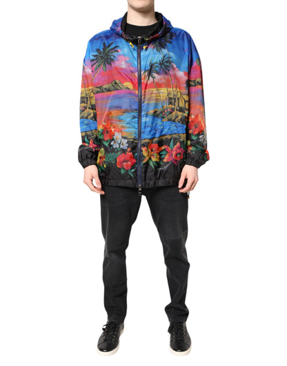 Dolce &amp; Gabbana – Windjacke mit Kapuze und mehrfarbigem Print