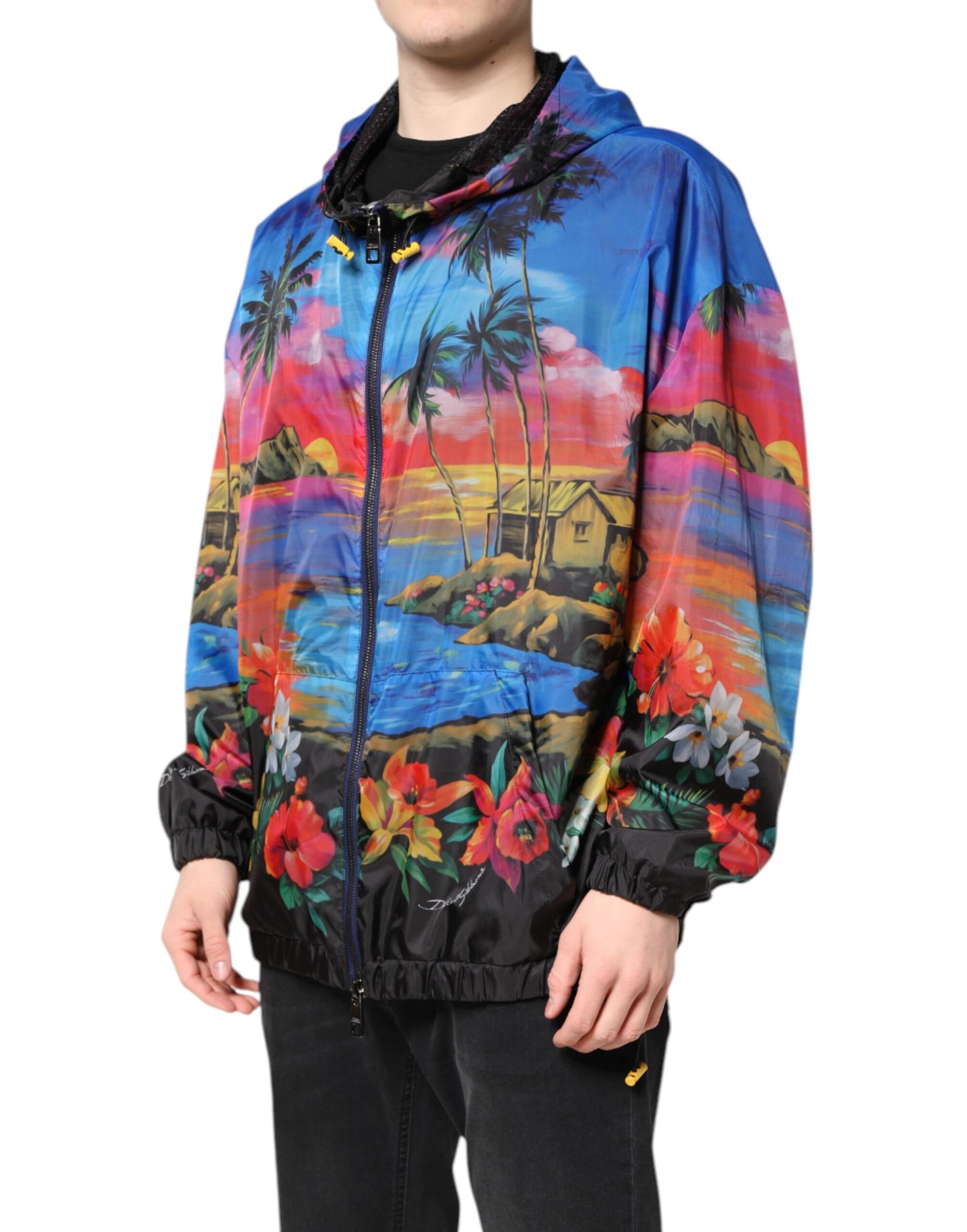 Dolce &amp; Gabbana – Windjacke mit Kapuze und mehrfarbigem Print