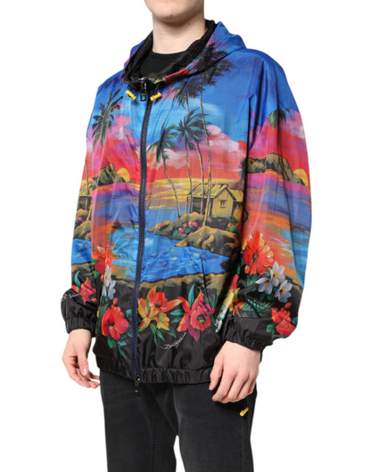 Dolce &amp; Gabbana – Windjacke mit Kapuze und mehrfarbigem Print