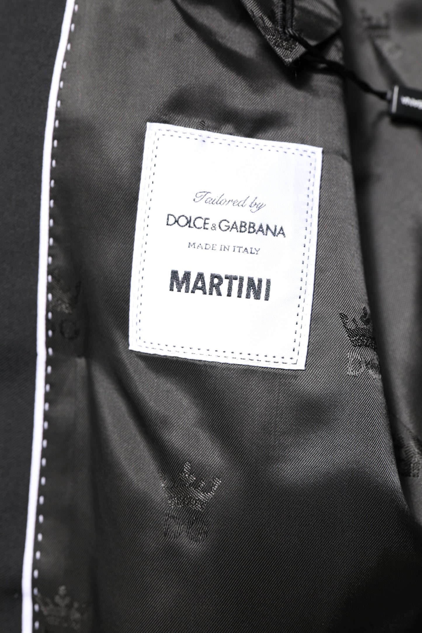 Dolce &amp; Gabbana Schwarzer MARTINI Zweireihiger Mantelblazer