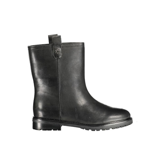 Ralph Lauren Damenstiefel aus schwarzem Leder