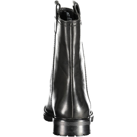 Ralph Lauren Damenstiefel aus schwarzem Leder