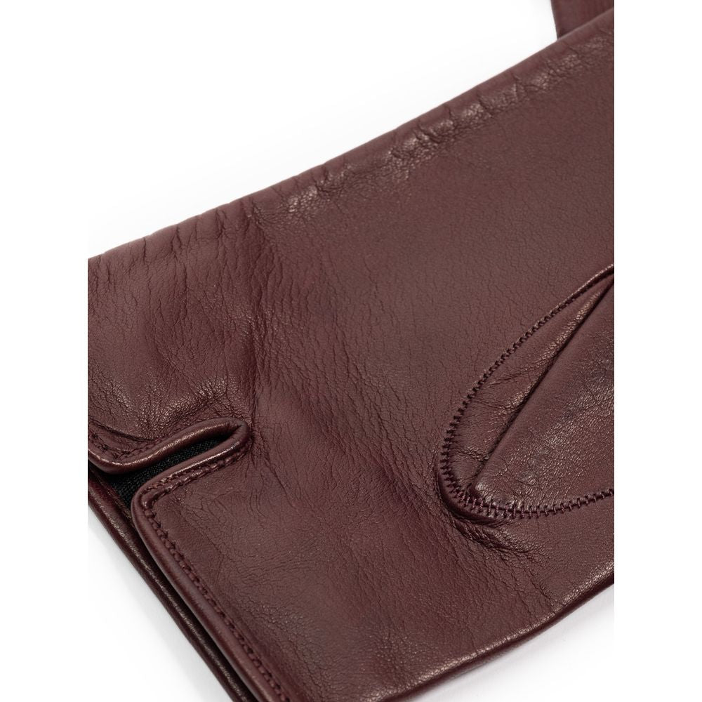 Dolce &amp; Gabbana Lederhandschuhe in Burgunderrot