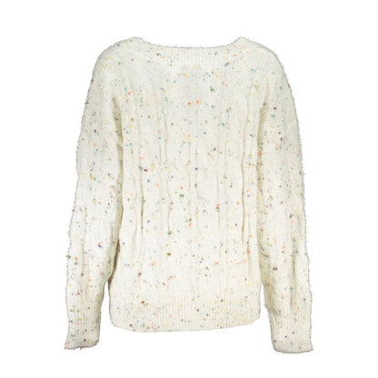 Desigual – Schicker Pullover mit V-Ausschnitt und Kontrast und Logodetail