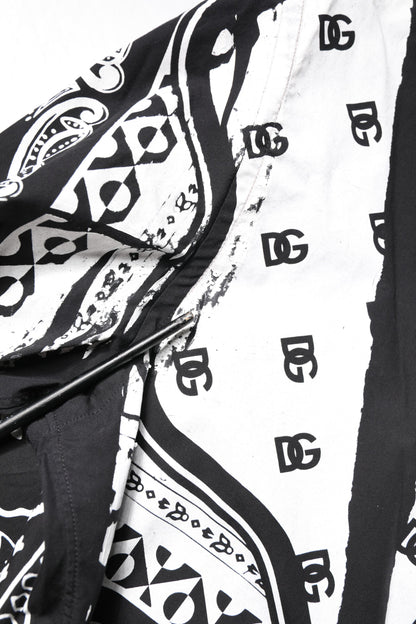 Dolce & Gabbana Black White Bandana MARTINI Men Dress Shirt