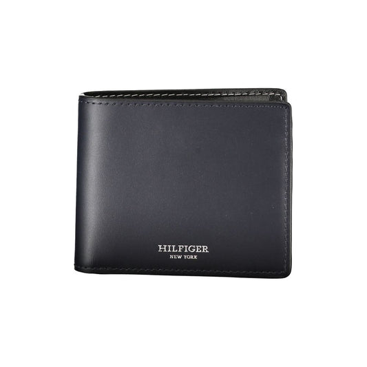 Tommy Hilfiger – Elegante, zweifach gefaltete Brieftasche aus blauem Leder