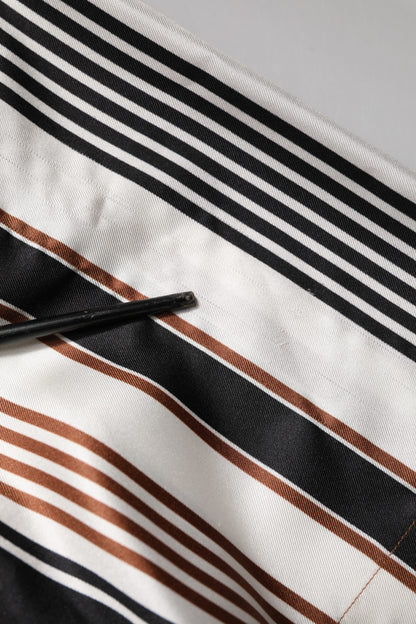 Dolce &amp; Gabbana – Mehrfarbig gestreiftes Seidenhemd mit kurzen Ärmeln