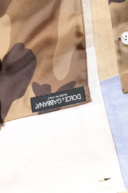 Dolce &amp; Gabbana Mehrfarbiges Patchwork-Kurzarmhemd