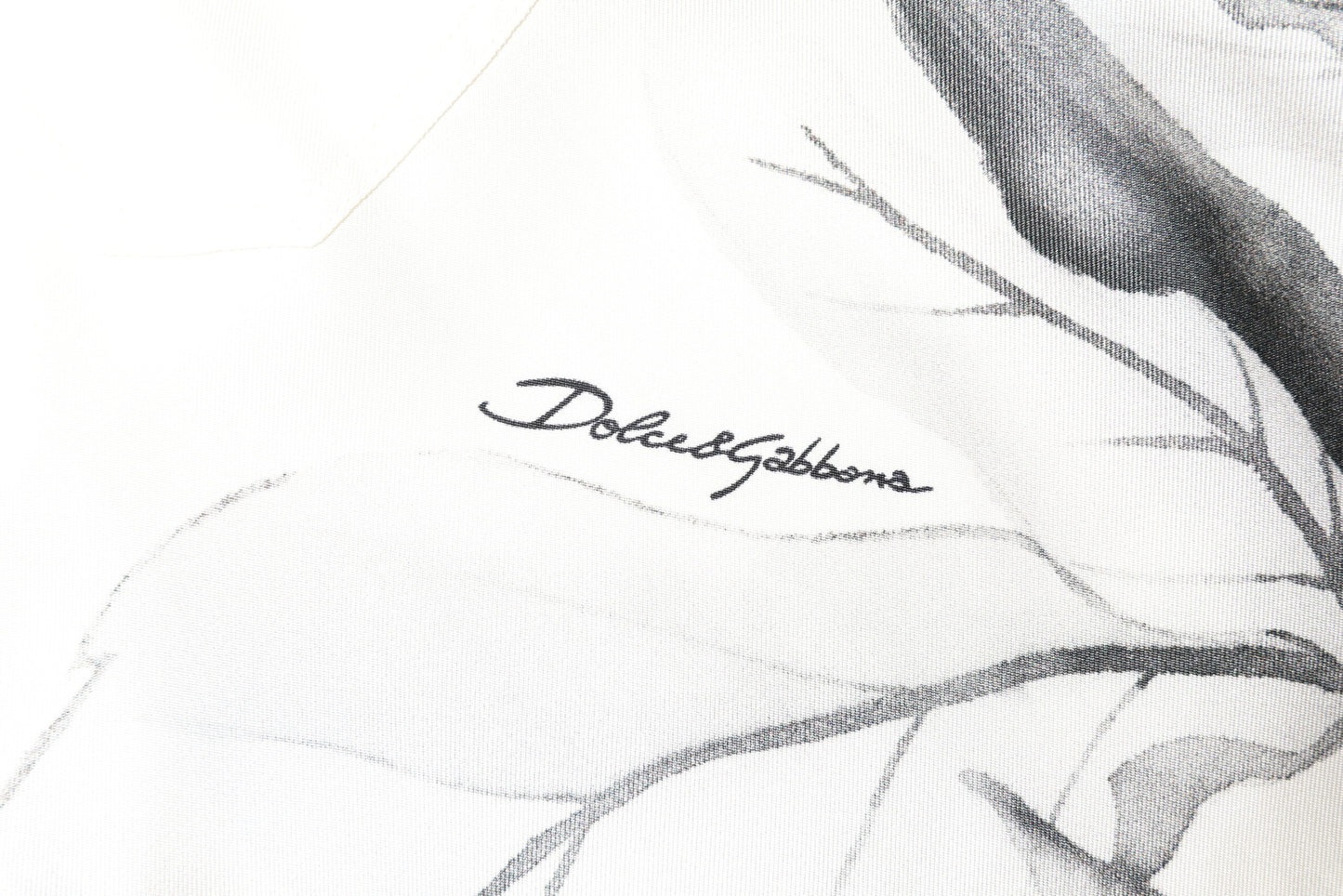 Dolce &amp; Gabbana Elfenbeinfarbenes Seidenhemd mit langen Ärmeln für Herren