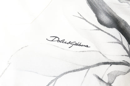 Dolce &amp; Gabbana Elfenbeinfarbenes Seidenhemd mit langen Ärmeln für Herren