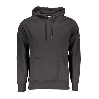 Calvin Klein Schwarzer Herrenpullover aus Baumwolle mit Mitteltasche und Kapuze