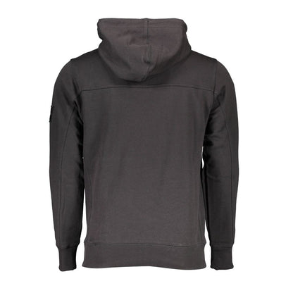 Calvin Klein Schwarzer Herrenpullover aus Baumwolle mit Mitteltasche und Kapuze
