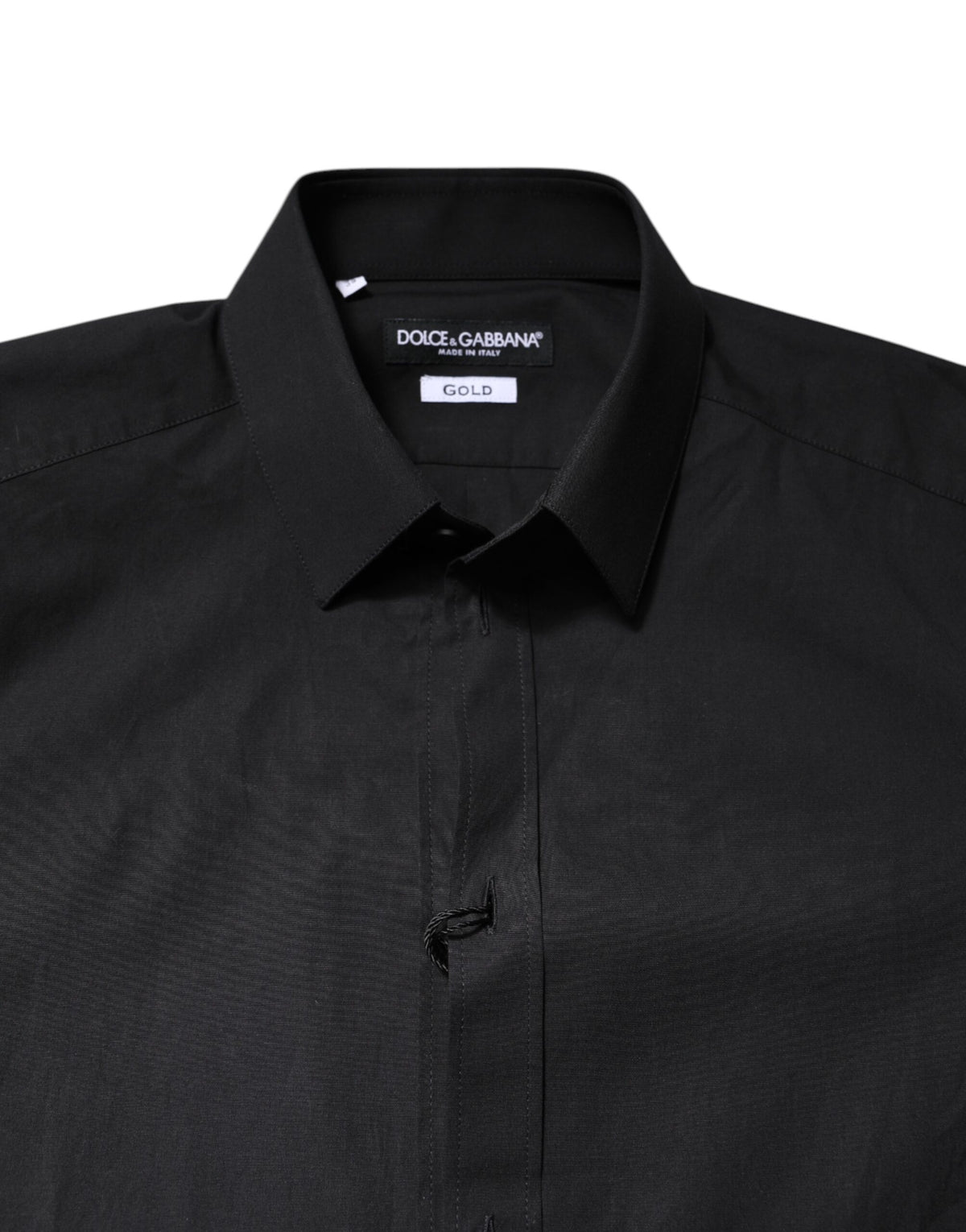 Dolce &amp; Gabbana Schwarzes GOLDENES formelles Baumwollhemd