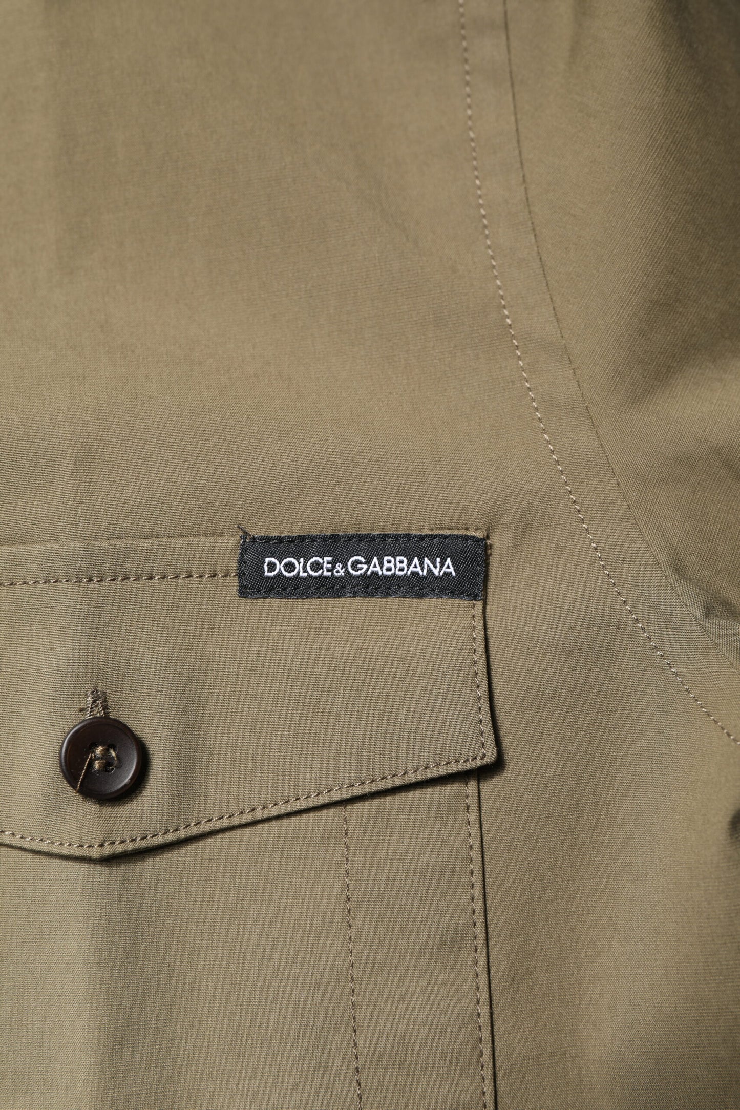 Dolce &amp; Gabbana – Lässiges Langarmhemd aus brauner Stretch-Baumwolle